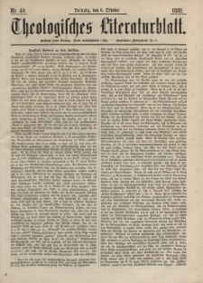 Theologisches Literaturblatt, 6. Oktober 1882, Nr 40.
