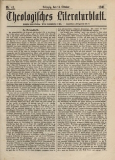 Theologisches Literaturblatt, 13. Oktober 1882, Nr 41.