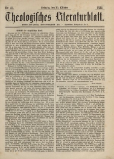 Theologisches Literaturblatt, 20. Oktober 1882, Nr 42.