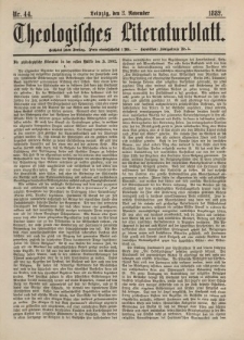 Theologisches Literaturblatt, 3. November 1882, Nr 44.