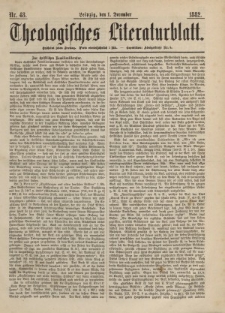 Theologisches Literaturblatt, 1. Dezember 1882, Nr 48.