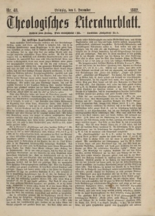 Theologisches Literaturblatt, 1. Dezember 1882, Nr 48.