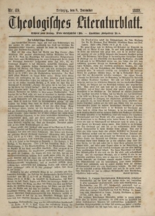 Theologisches Literaturblatt, 8. Dezember 1882, Nr 49.