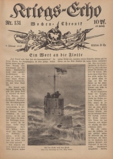 Kriegs-Echo: Wochen=Chronic, 9. Februar 1917, Nr 131.
