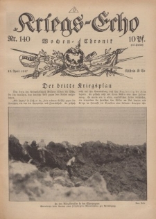 Kriegs-Echo: Wochen=Chronic, 13. April 1917, Nr 140.
