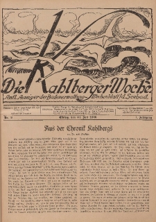 Die Kahlberger Woche Nr. 9, 10. Juli 1926, 1. Jahrgang