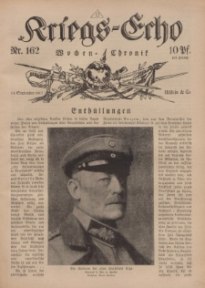 Kriegs-Echo: Wochen=Chronic, 14. September 1917, Nr 162.