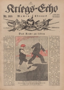 Kriegs-Echo: Wochen=Chronic, 26. Oktober 1917, Nr 168.