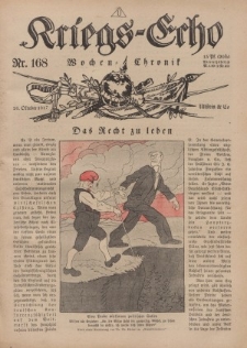 Kriegs-Echo: Wochen=Chronic, 26. Oktober 1917, Nr 168.