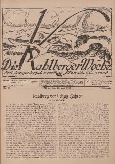 Die Kahlberger Woche Nr. 11, 24. Juli 1926, 1. Jahrgang