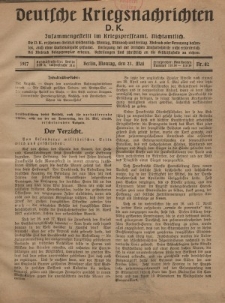 Deutsche Kriegsnachrichten (D.K.), Montag, 21. Mai 1917, Nr 82.