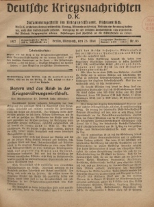 Deutsche Kriegsnachrichten (D.K.), Mittwoch, 23. Mai 1917, Nr 83.