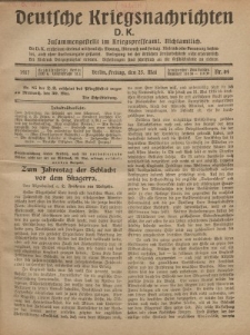 Deutsche Kriegsnachrichten (D.K.), Freitag, 25. Mai 1917, Nr 84.