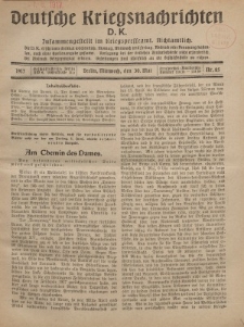 Deutsche Kriegsnachrichten (D.K.), Mittwoch, 30. Mai 1917, Nr 85.