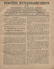 Deutsche Kriegsnachrichten (D.K.), Mittwoch, 6. Juni 1917, Nr 88.