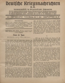 Deutsche Kriegsnachrichten (D.K.), Montag, 11. Juni 1917, Nr 90.