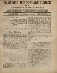 Deutsche Kriegsnachrichten (D.K.), Freitag, 29. Juni 1917, Nr 98.