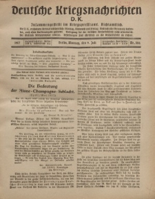 Deutsche Kriegsnachrichten (D.K.), Montag, 9. Juli 1917, Nr 102.