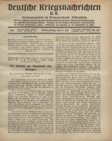 Deutsche Kriegsnachrichten (D.K.), Freitag, 27. Juli 1917, Nr 110.