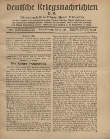 Deutsche Kriegsnachrichten (D.K.), Montag, 30. Juli 1917, Nr 111.