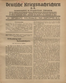 Deutsche Kriegsnachrichten (D.K.), Mittwoch, 1. August 1917, Nr 112.