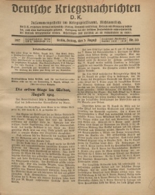 Deutsche Kriegsnachrichten (D.K.), Freitag, 3. August 1917, Nr 113.