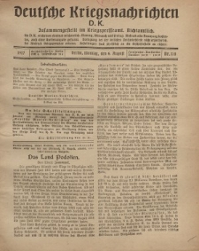 Deutsche Kriegsnachrichten (D.K.), Montag, 6. August 1917, Nr 114.