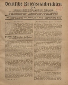Deutsche Kriegsnachrichten (D.K.), Mittwoch, 15. August 1917, Nr 118.