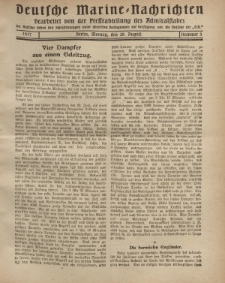 Deutsche Marine=Nachrichten..."D.K.", Montag, 20. August 1917, Nummer 3.