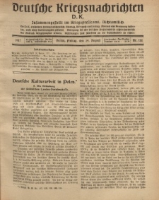 Deutsche Kriegsnachrichten (D.K.), Mittwoch, 24. August 1917, Nr 122.