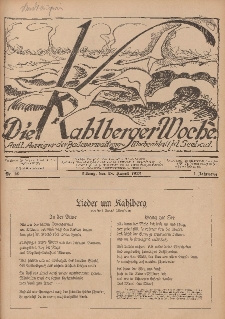 Die Kahlberger Woche Nr. 16, 28. August 1926, 1. Jahrgang