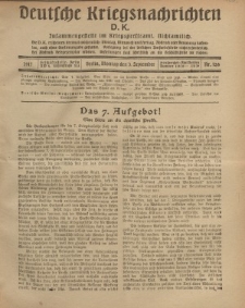 Deutsche Kriegsnachrichten (D.K.), Montag, 3. September 1917, Nr 126.