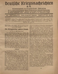 Deutsche Kriegsnachrichten (D.K.), Freitag, 7. September 1917, Nr 128.