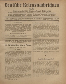 Deutsche Kriegsnachrichten (D.K.), Montag, 10. September 1917, Nr 129.
