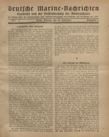 Deutsche Marine=Nachrichten..."D.K.", Montag, 10. September 1917, Nummer 6.