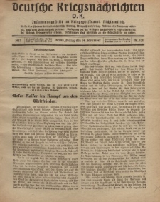 Deutsche Kriegsnachrichten (D.K.), Freitag, 14. September 1917, Nr 131.