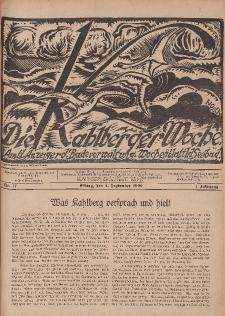 Die Kahlberger Woche Nr. 17, 4. September 1926, 1. Jahrgang