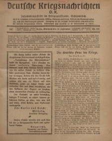 Deutsche Kriegsnachrichten (D.K.), Mittwoch, 19. September 1917, Nr 133.