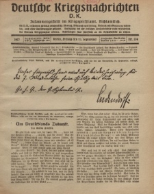Deutsche Kriegsnachrichten (D.K.), Freitag, 21. September 1917, Nr 134.