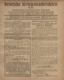 Deutsche Kriegsnachrichten (D.K.), Montag, 24. September 1917, Nr 135.