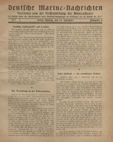 Deutsche Marine=Nachrichten..."D.K.", Montag, 24. September 1917, Nummer 8.