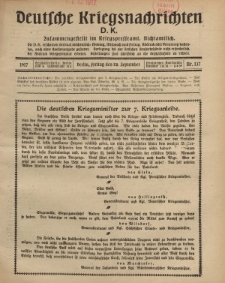Deutsche Kriegsnachrichten (D.K.), Freitag, 28. September 1917, Nr 137.