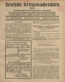 Deutsche Kriegsnachrichten (D.K.), Freitag, 5. Oktober 1917, Nr 140.