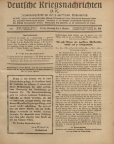 Deutsche Kriegsnachrichten (D.K.), Montag, 8. Oktober 1917, Nr 141.