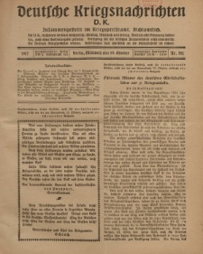 Deutsche Kriegsnachrichten (D.K.), Mittwoch, 10. Oktober 1917, Nr 142.