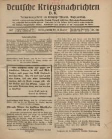 Deutsche Kriegsnachrichten (D.K.), Freitag, 12. Oktober 1917, Nr 143.