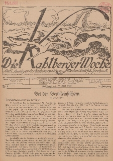 Die Kahlberger Woche Nr. 2, 22. Mai 1927, 2. Jahrgang