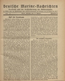 Deutsche Marine=Nachrichten..."D.K.", Montag, 22. Oktober 1917, Nummer 12.