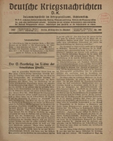 Deutsche Kriegsnachrichten (D.K.), Freitag, 26. Oktober 1917, Nr 149.