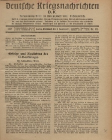 Deutsche Kriegsnachrichten (D.K.), Mittwoch, 2. November 1917, Nr 152.